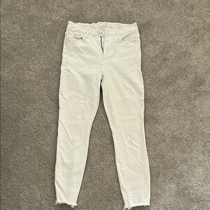 Mother The Locker High Wasted, Ankle Fray Women’s White Jeans